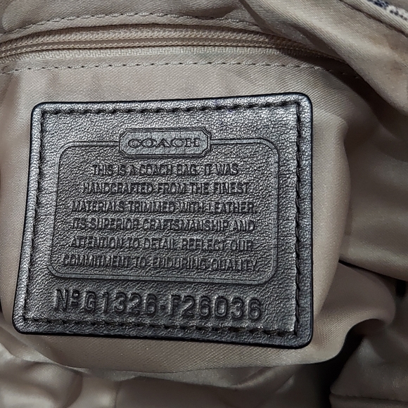 Coach Small Snakeskin Pattern Jacquard With Leather Shoulder Bag F26036 - Picture 11 of 11